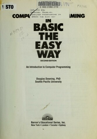 Book cover for Computer Programming in Basic the Easy Way