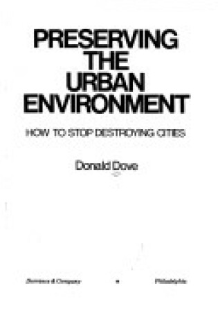 Cover of Preserving the Urban Environment