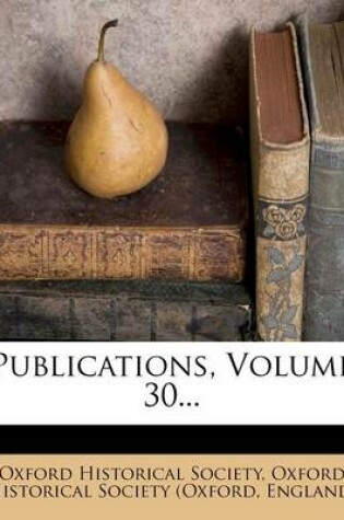 Cover of Publications, Volume 30...