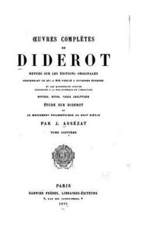 Cover of Oeuvres completes de Diderot - Tome VII