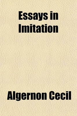 Book cover for Essays in Imitation