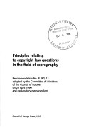 Book cover for Principles Relating to Copyright Law Questions in the Field of Reprography