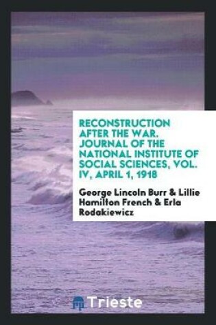 Cover of Reconstruction After the War