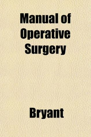 Cover of Manual of Operative Surgery