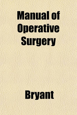 Book cover for Manual of Operative Surgery