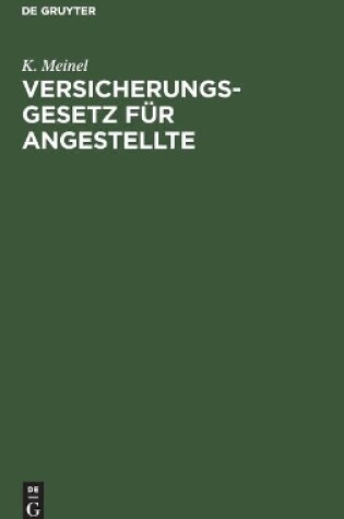 Cover of Versicherungsgesetz Für Angestellte