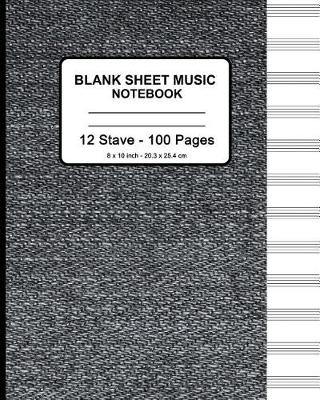 Book cover for Blank Sheet Music Notebook - Faux Denim
