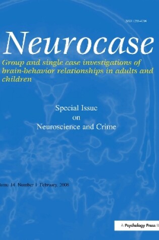 Cover of Neuroscience and Crime