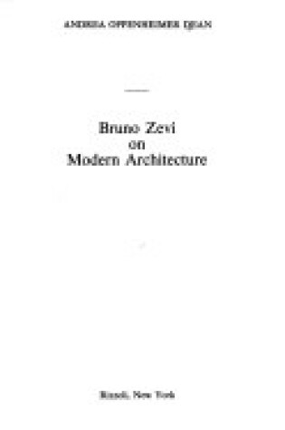 Cover of On Modern Architecture