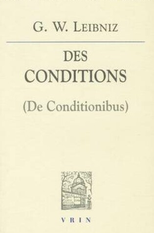 Cover of Gottfried Wilhelm Leibniz: de Conditionibus