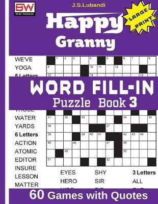 Book cover for Happy Granny WORD FILL-IN Puzzle Book 3