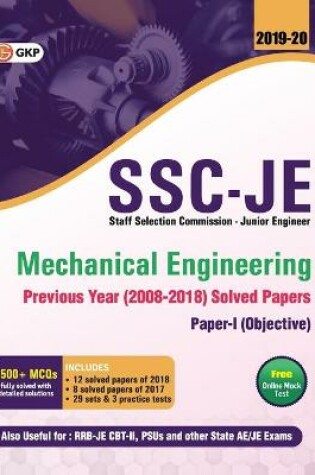 Cover of SSC JE Mechanical Engineering for Junior Engineers Previous Year Solved Papers (2008-18), 2018-19 for Paper I