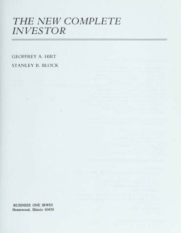 Book cover for The New Complete Investor