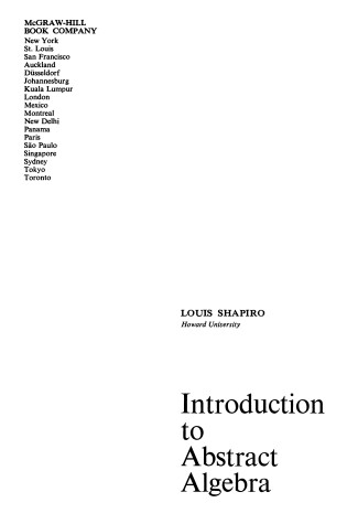 Cover of Introduction to Abstract Algebra