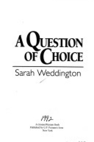 Cover of Question of Choice