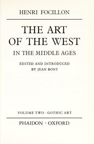 Book cover for Art of the West in the Middle Ages