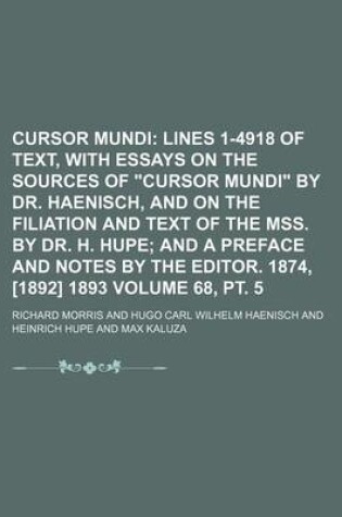 Cover of Cursor Mundi Volume 68, PT. 5