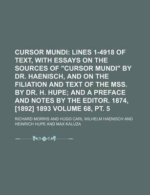 Book cover for Cursor Mundi Volume 68, PT. 5