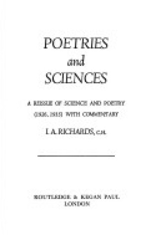 Cover of Poetries and Sciences