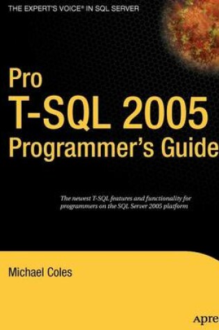 Cover of Pro T-SQL 2005 Programmer