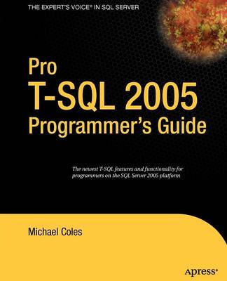 Book cover for Pro T-SQL 2005 Programmer