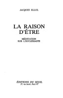 Book cover for La Raison d'Aetre