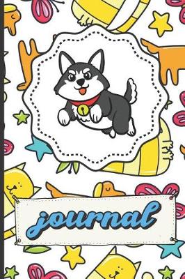Book cover for Husky Puppy Dog Journal