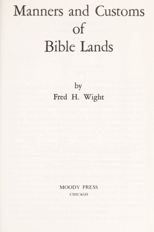 Cover of Manners and Customs of Bible Lands