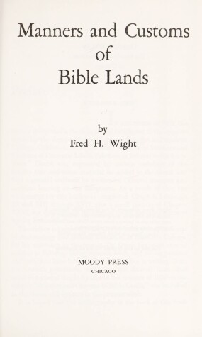 Book cover for Manners and Customs of Bible Lands