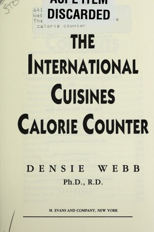 Cover of The International Cuisine Calorie Counter