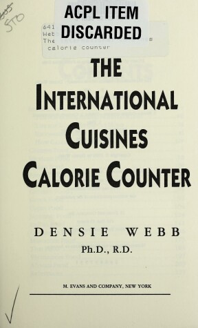 Book cover for The International Cuisine Calorie Counter