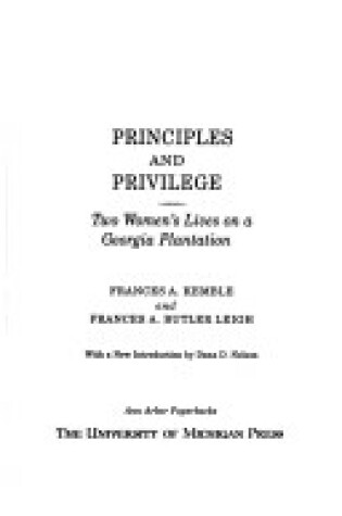 Cover of Principles and Privilege