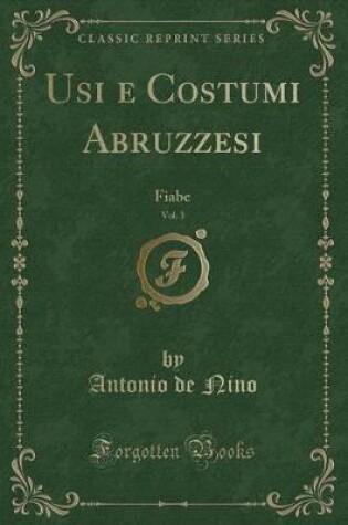 Cover of Usi E Costumi Abruzzesi, Vol. 3