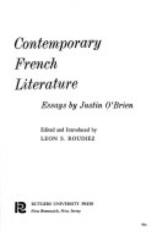 Cover of Contemporary French Literature