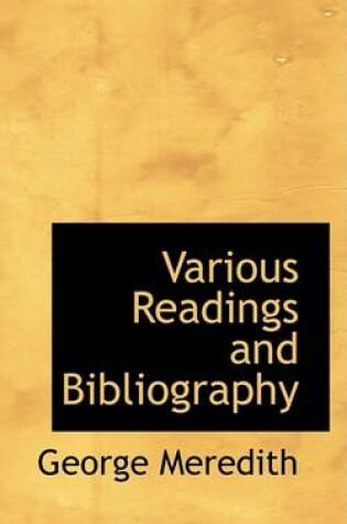 Cover of Various Readings and Bibliography