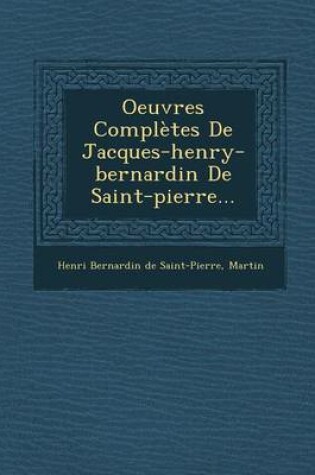 Cover of Oeuvres Completes de Jacques-Henry-Bernardin de Saint-Pierre...