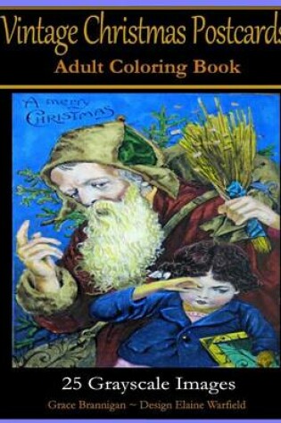 Cover of Vintage Christmas Postcard Adult Coloring Book