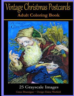 Book cover for Vintage Christmas Postcard Adult Coloring Book