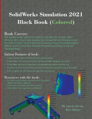 Book cover for SolidWorks Simulation 2021 Black Book (Colored)