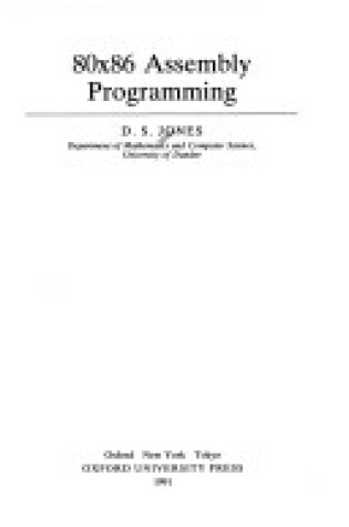 Cover of 80 x 86 Assembly Programming