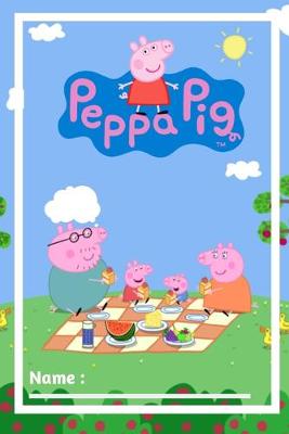 Book cover for Peppa and Family on a Picnic Handwriting Notebook for Preschooler kids