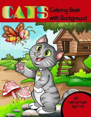 Book cover for Cat Coloring Book with Background