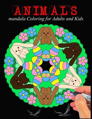 Book cover for Animals Mandala Coloring For Adults And Kids