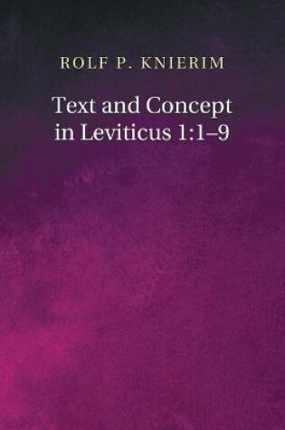 Cover of Text and Concept in Leviticus 1