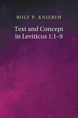 Book cover for Text and Concept in Leviticus 1