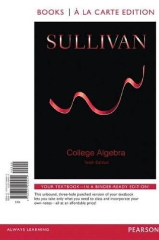 Cover of College Algebra, Books a la Carte Edition