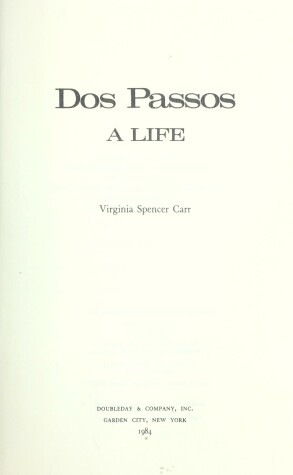 Book cover for DOS Passos