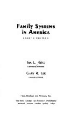 Cover of Family Systems in America