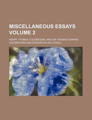 Book cover for Miscellaneous Essays Volume 2