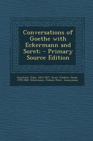 Cover of Conversations of Goethe with Eckermann and Soret;